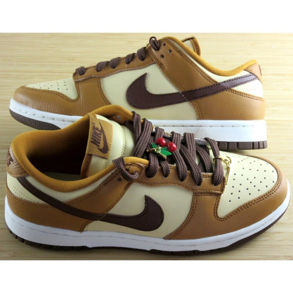 Women's Nike Dunk Low SE Leather Shoes Desert Ochre Vanilla Brown Sizes NIB - Picture 2 of 7